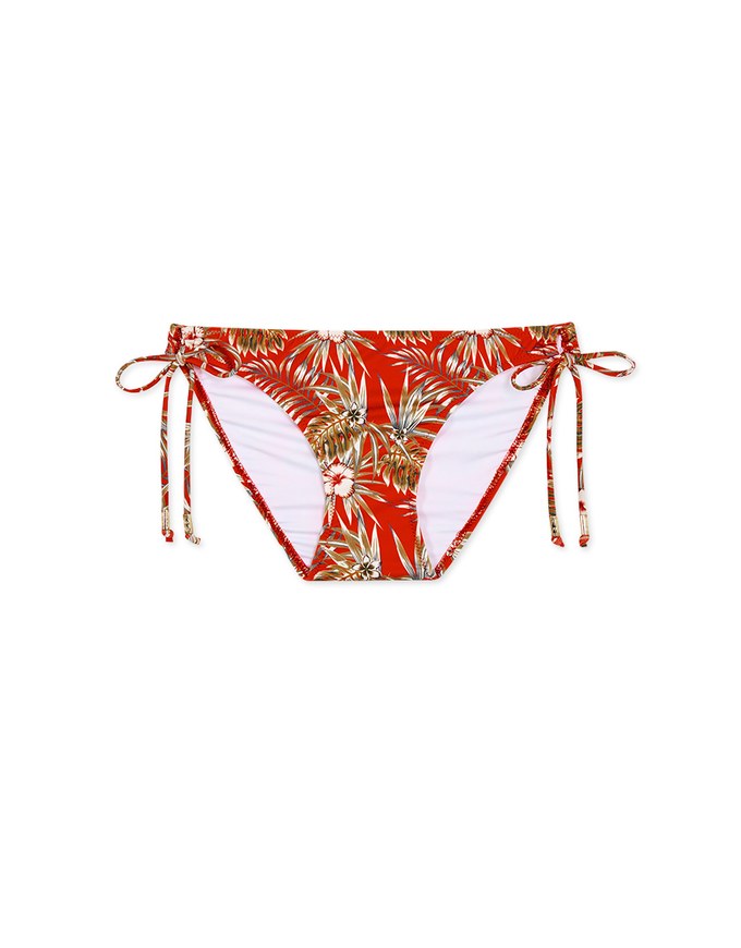 Printed Tie-Side Bikini Bottom