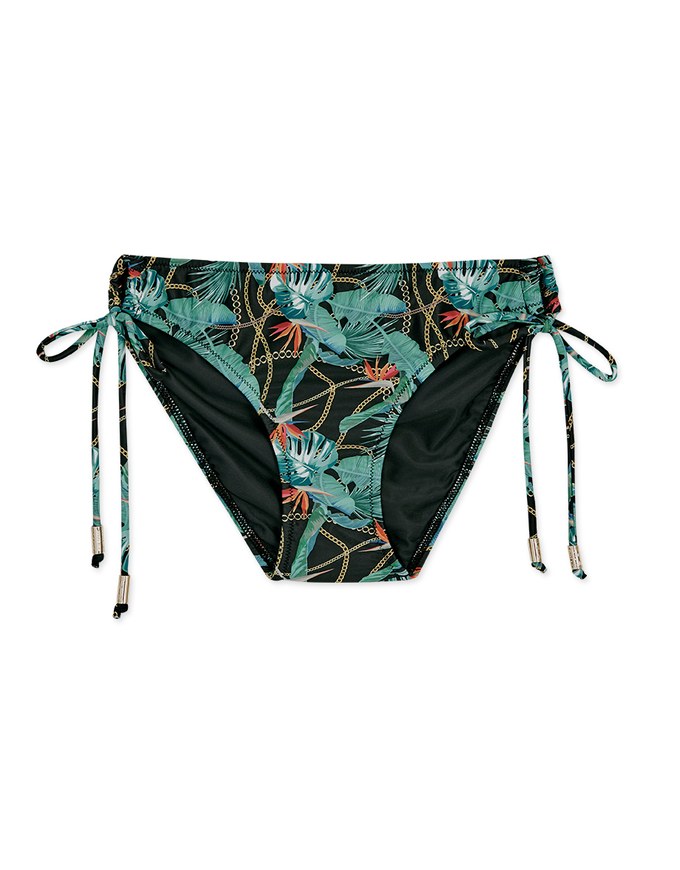 Printed Tie-Side Bikini Bottom