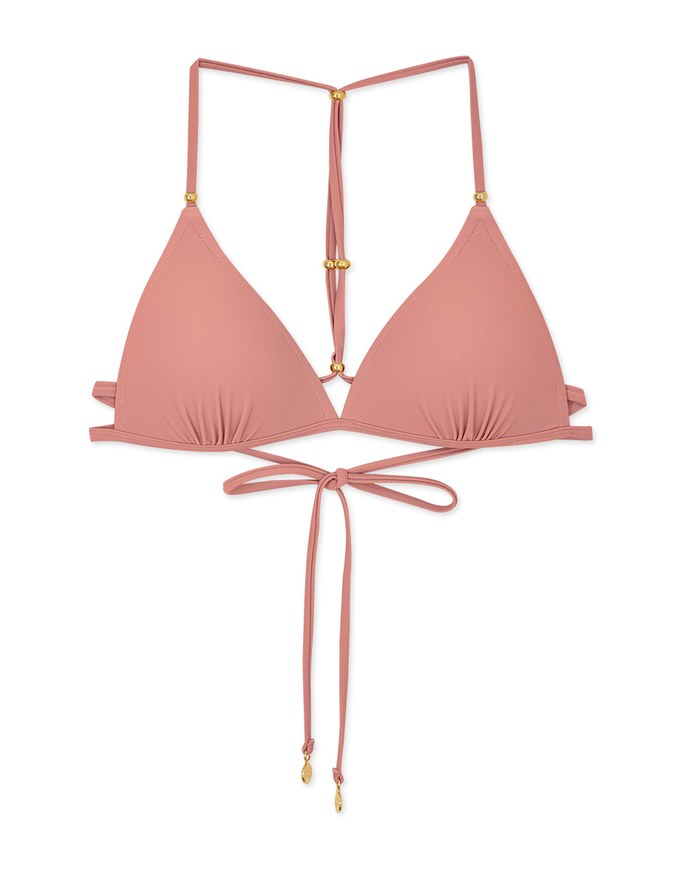 Beaded Y-Shaped Push-Up Bikini Top (Thick Padded)