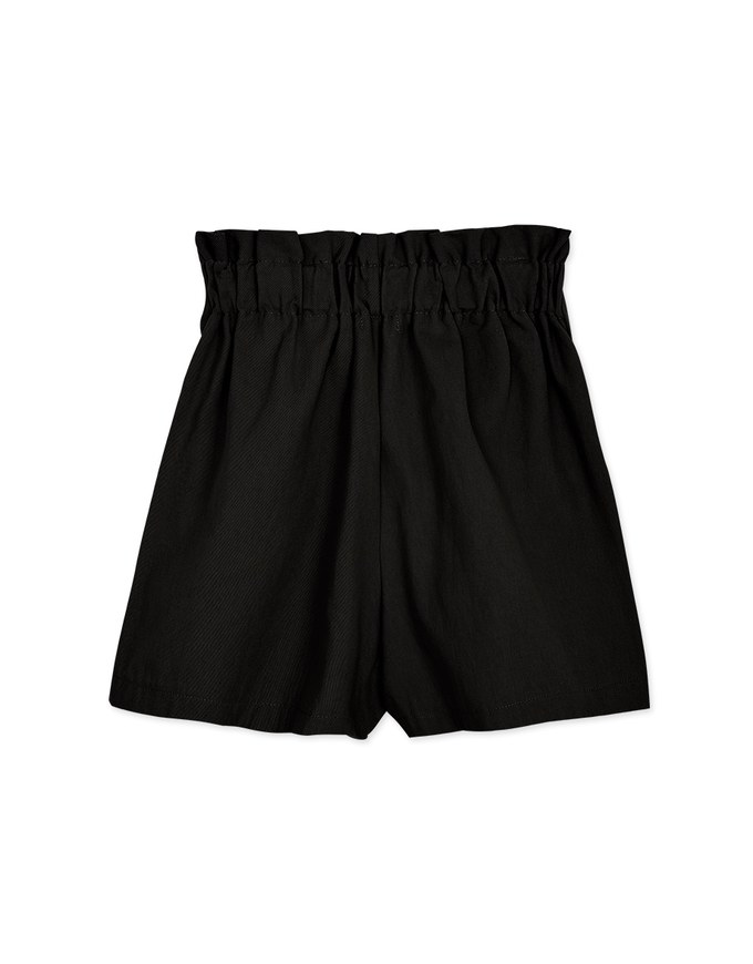 High-Wested Buttoned Slimming Elastic Shorts