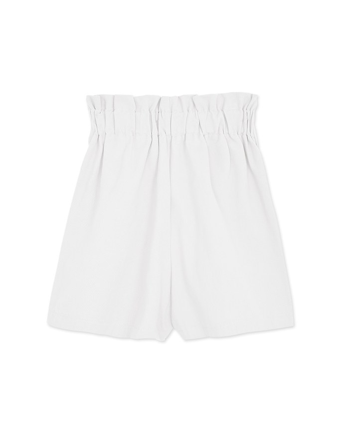 High-Wested Buttoned Slimming Elastic Shorts