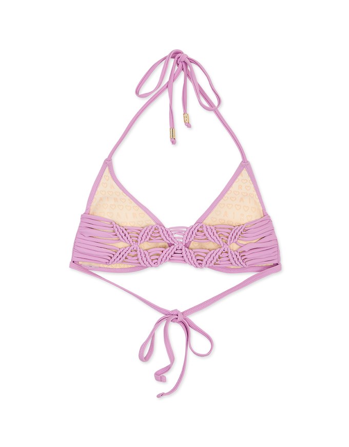 Braided Back Single Tie Strap Bikini Top (Thick Padded) - AIR SPACE