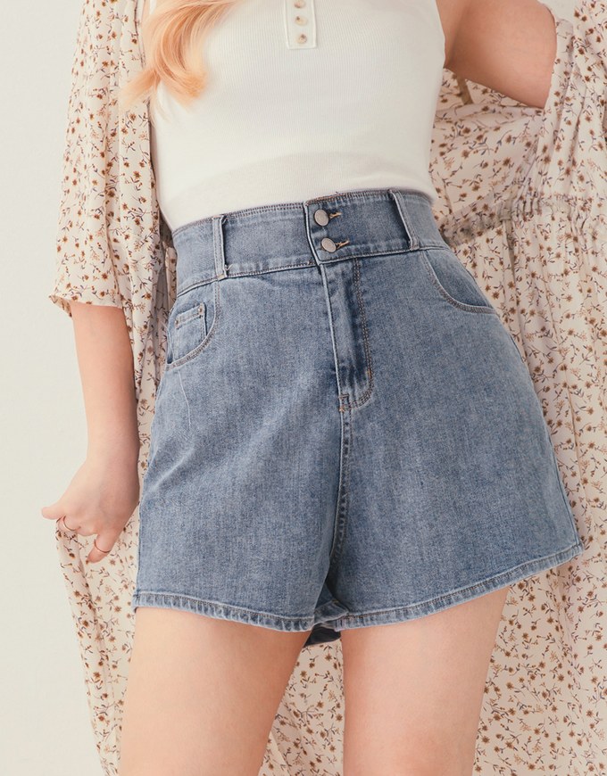 Breezy Cooling No Filter Slimming Denim Shorts - AIR SPACE