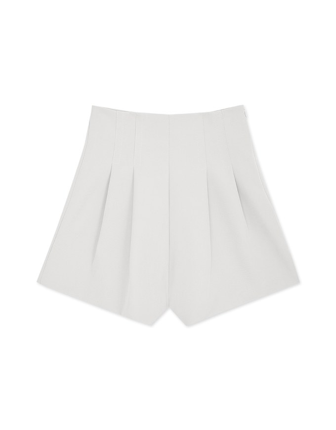 360° High-West Side-Button Pleated Suit Shorts - AIR SPACE