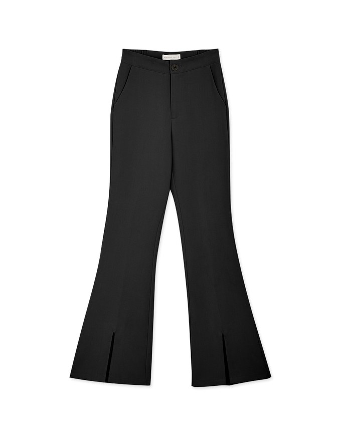 Sleek CEO Slimming Boot-Cut Slit Suit Pants