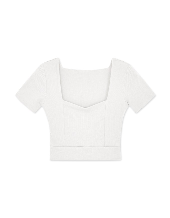 Sweetheart Neckline Minimalist Crop Top