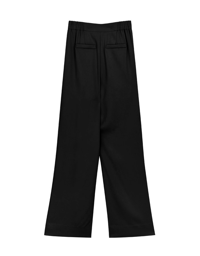 Sleek CEO Style Pleated Suit Wide Pants