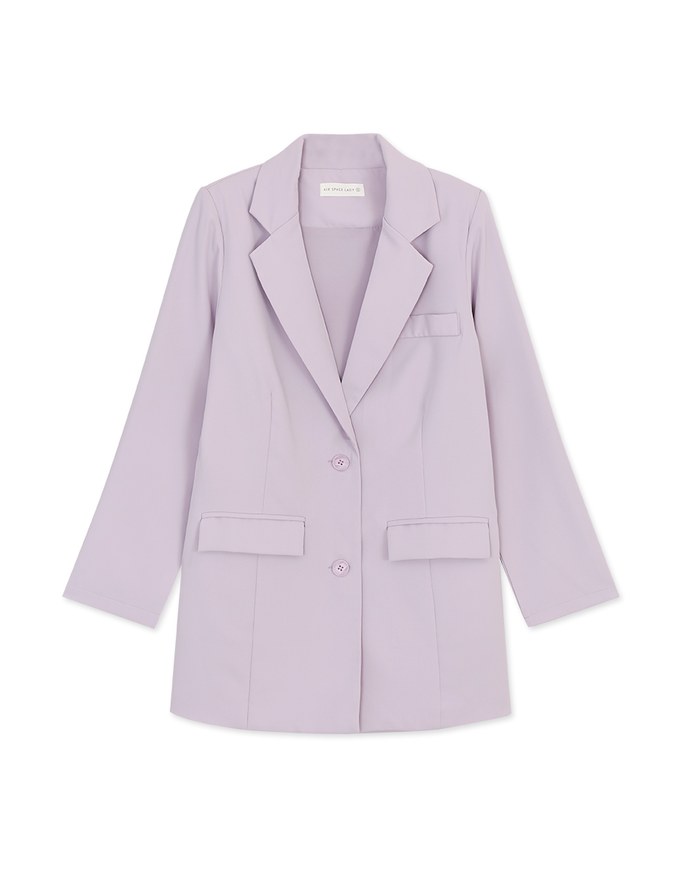 Vigorous Back-Slit Suit Blazer(With Detachable Shoulder Pads)