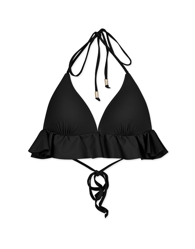 Romantic Peplum Single Tie Push Up Bikini Top (Thick Padded)