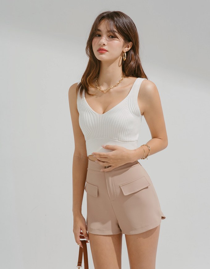 Refined Ribbed Tank Bra Top