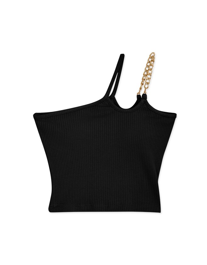 Air Cool 2.0】Zero-Wearing Comfortable Breasts One-Shoulder Gold Chain Bra  Top - AIR SPACE