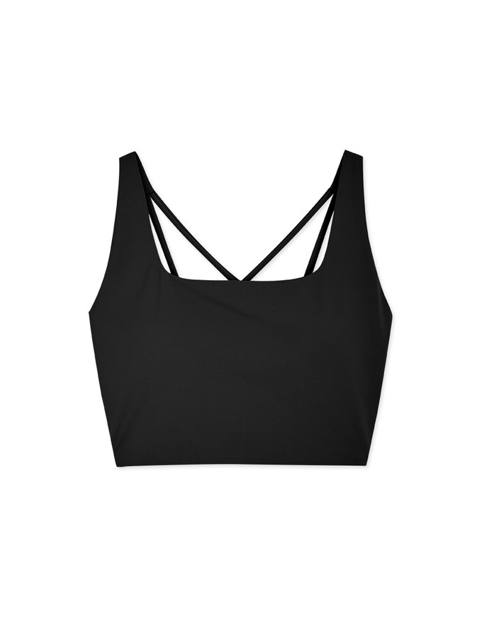 Push Up Square Neck Back Cross Sports Bra (With Padding) - AIR SPACE