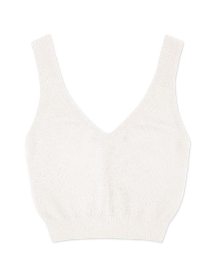V Neck Woolen Knitted Short Cami Top - AIR SPACE
