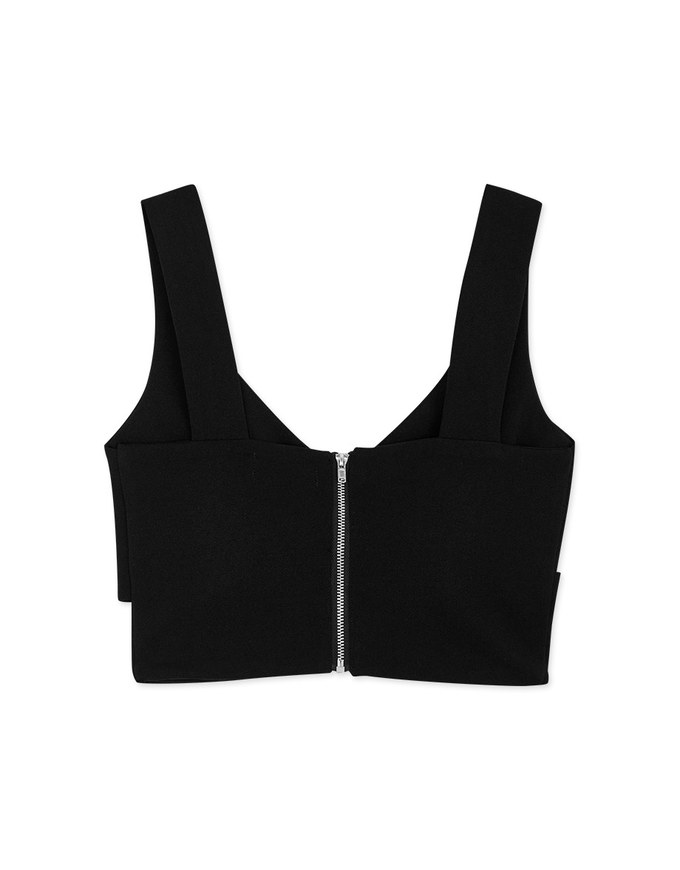 Crop Vest With Cross Zip (With Padding)