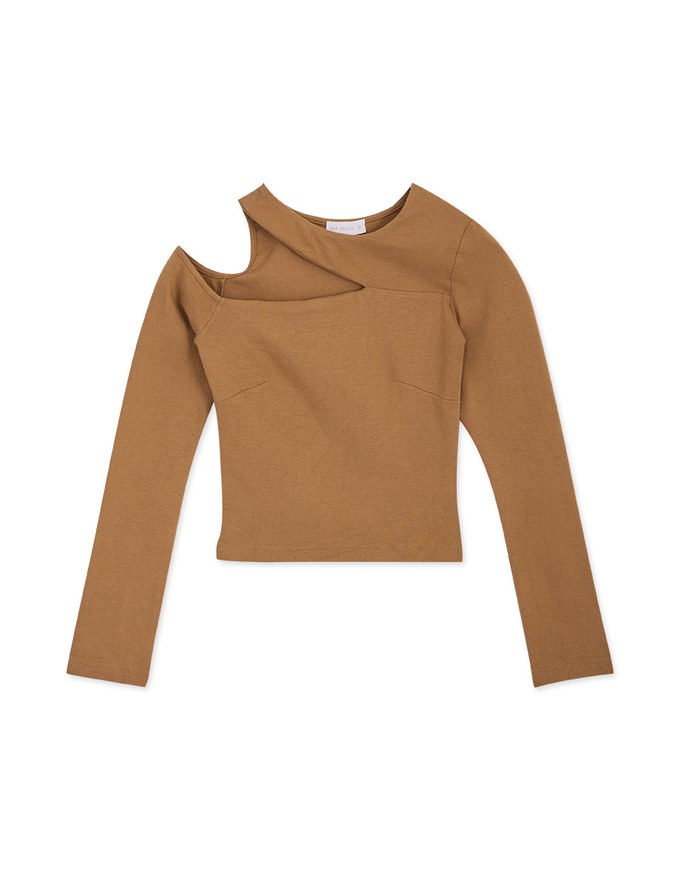 Side Cutout Fitted Long Sleeve Top