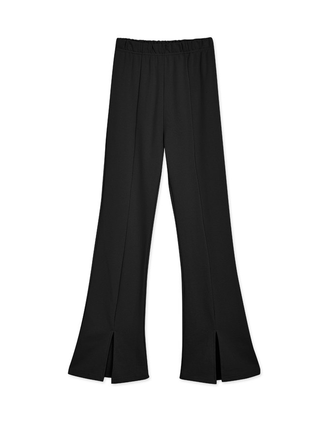 Slit Flared Elastic Track Pants