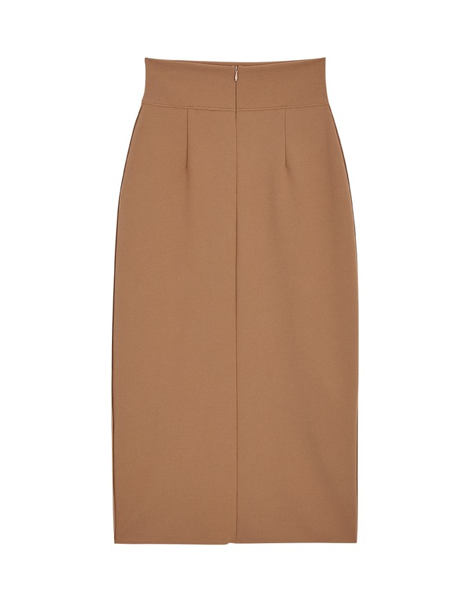 Stark Minimalism High-West Slimming Slit Midi Skirt