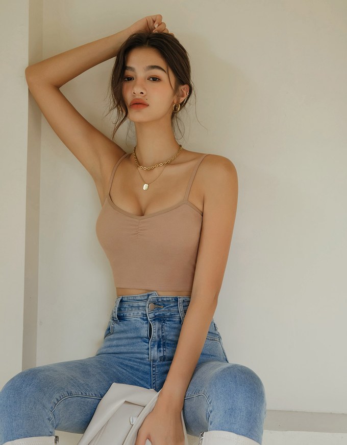 【Warm↑ Up】Warm↑Up 2.0 Light Velvet Scrunch Crop Bra Top