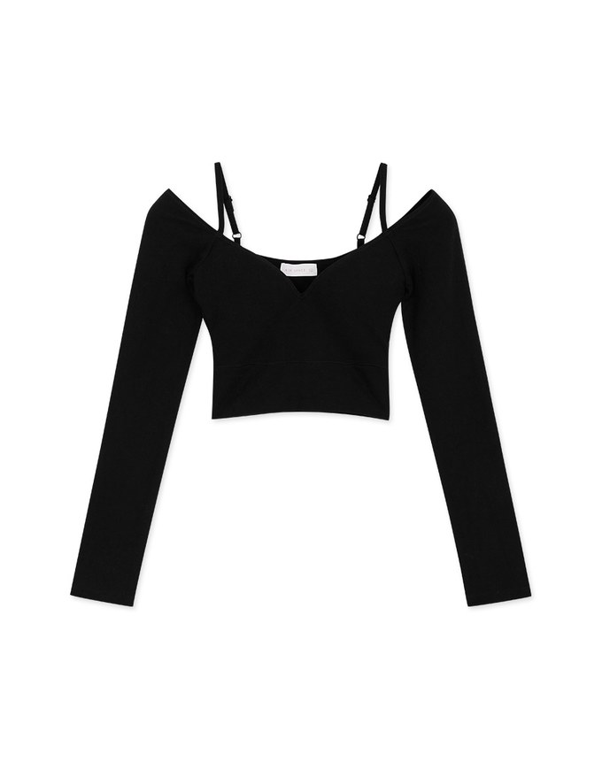 【Warm↑ Up】 Light Velvet V-Neck Short Version Of Fever Bra Top