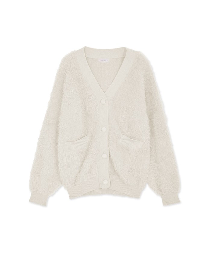 Button-Breasted Oversized Knit Jacket