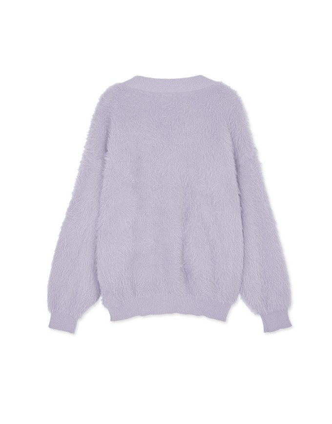 Button-Breasted Oversized Knit Jacket