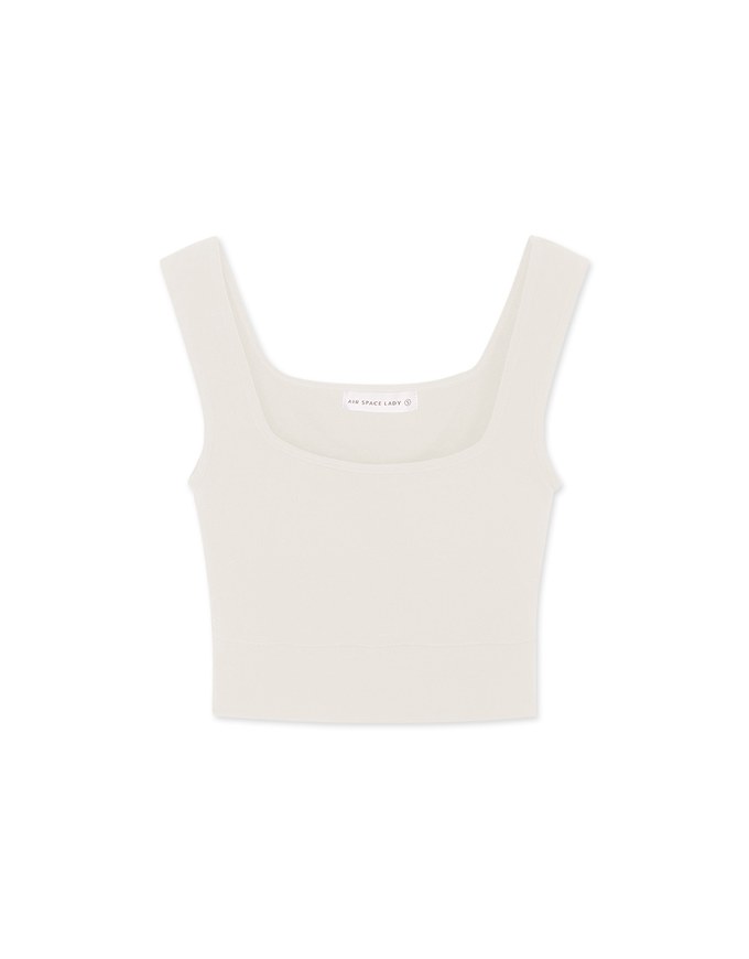Warm↑ Up】Square Neck Warm Up Heated Crop Bra Top - AIR SPACE
