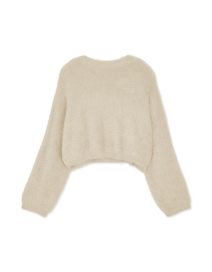 Loose Plush Knit Crop Top