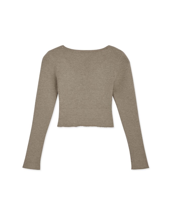 Round Neck Knit FItted Crop Top - AIR SPACE