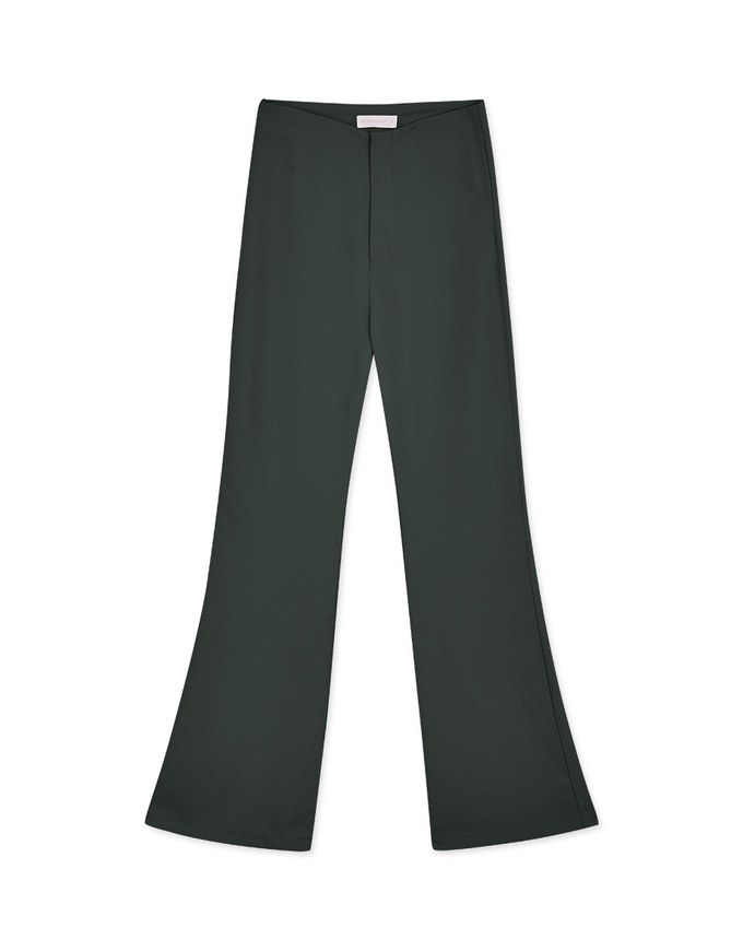 Plain High Waist Slim Trumpet Pants