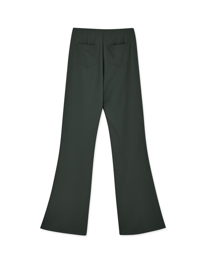 Plain High Waist Slim Trumpet Pants