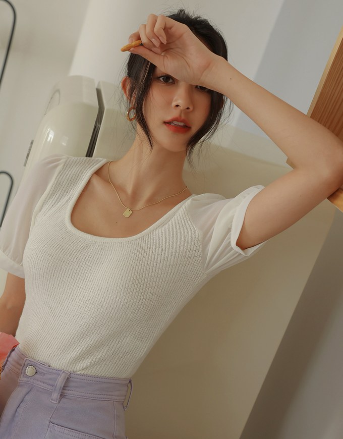 Splice Knitted Crop Top