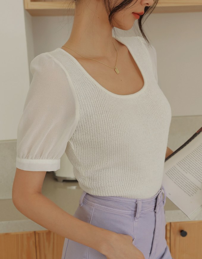 Splice Knitted Crop Top