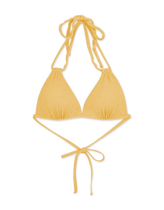 【MIKA Collaboration】 Wrinkled Woven Double Strap Bikini (Thick Cup Type)