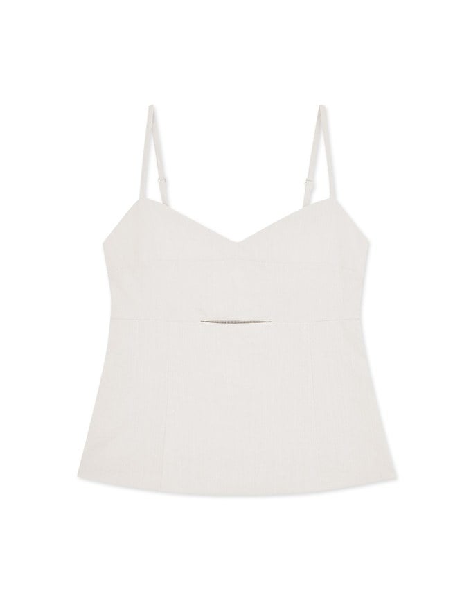 Hollow Shape Thin Shoulder Tank Top(With Padding)