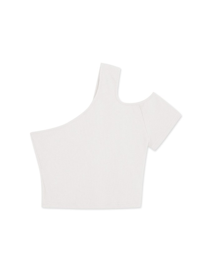 Asymmetric Slanted Shoulder Top (With Padding)