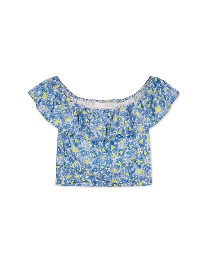 2WAY Flat Lotus Leaf Floral Top (With Padding)