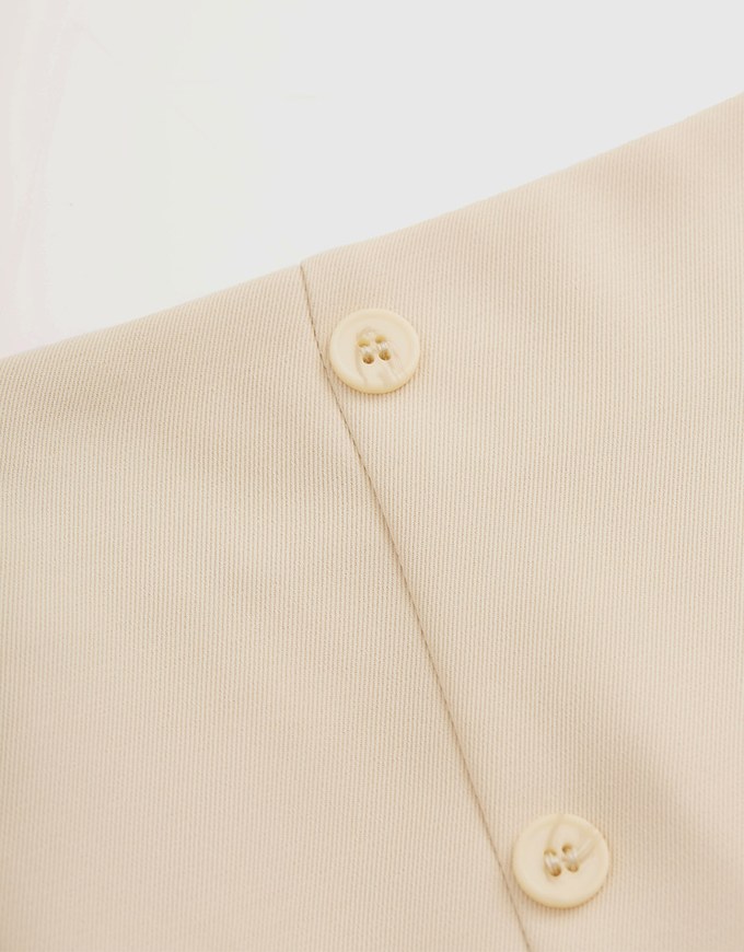 Button-Breasted Side Slits Skirt