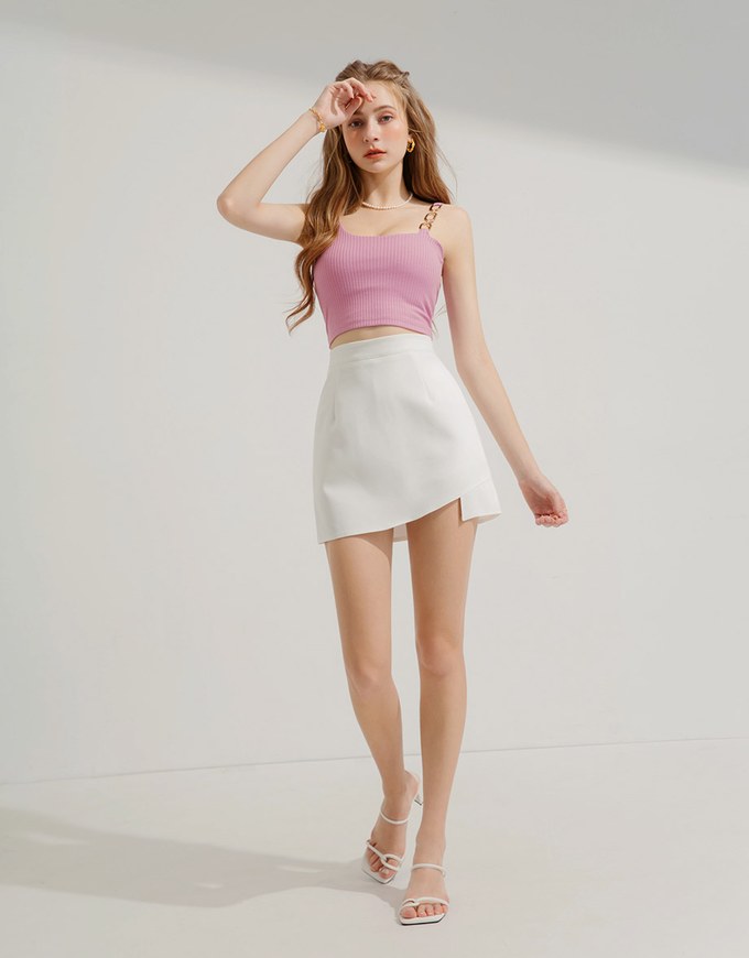 Plain Minimalist Irregular Skirt