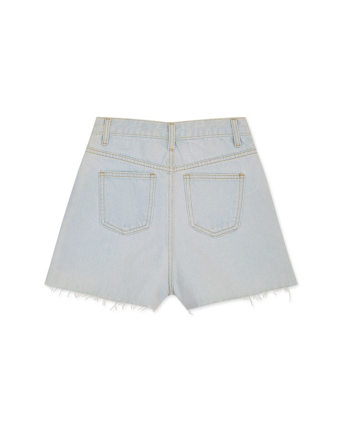 Asymmetric Denim Shorts