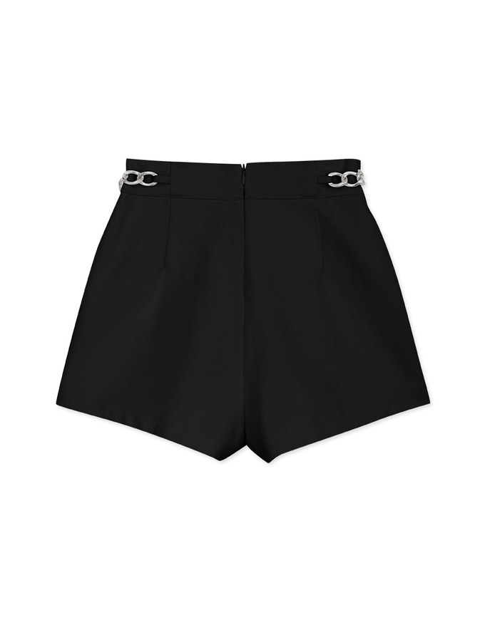 K-Pop Slimming Side Silver Chain Slit Shorts