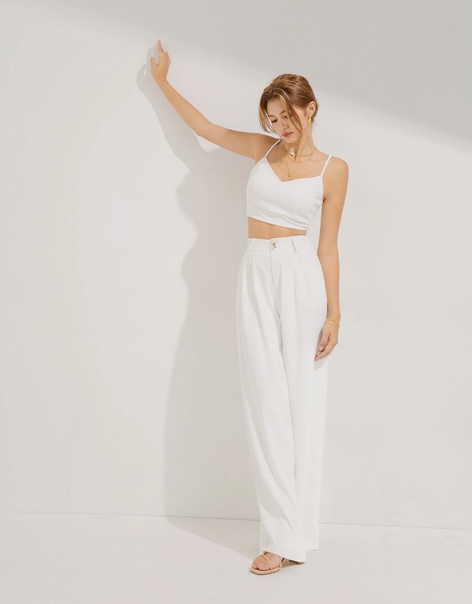 Cool Double-Breasted Pleated Wide Trousers