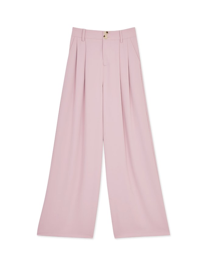 Cool Double-Breasted Pleated Wide Trousers