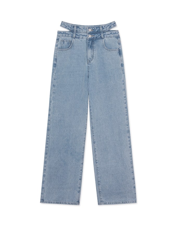 Side Crossover Cutout Jeans