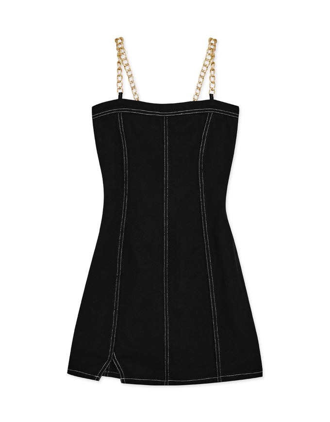 Denim Gold Chain Mini Dress