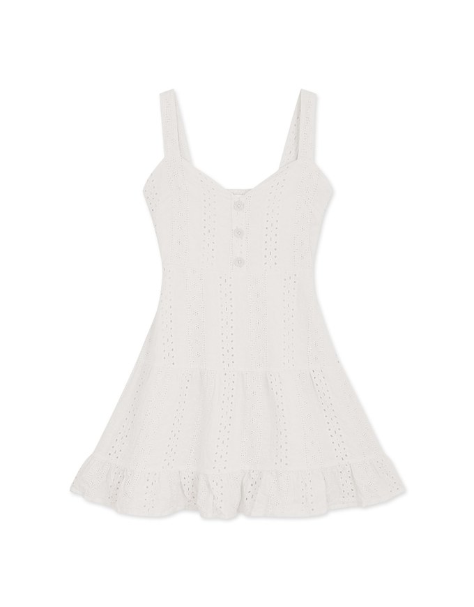 Broderie Anglaise Lace Vest Short Dress