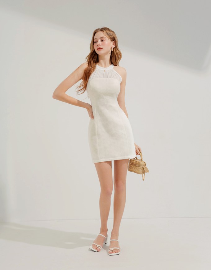 Translucent Short Shoulder Dress (With Padding)