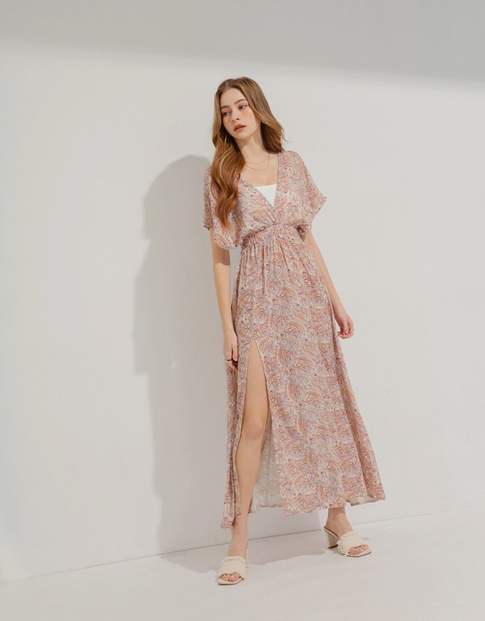 Paisley Slit Long Dress