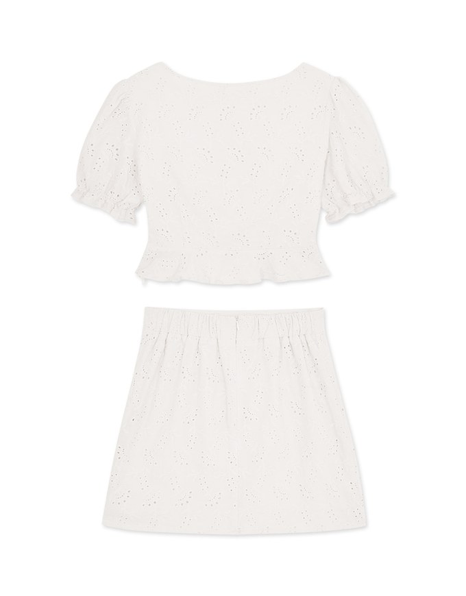 Broderie Anglaise Lace-Up Set Wear