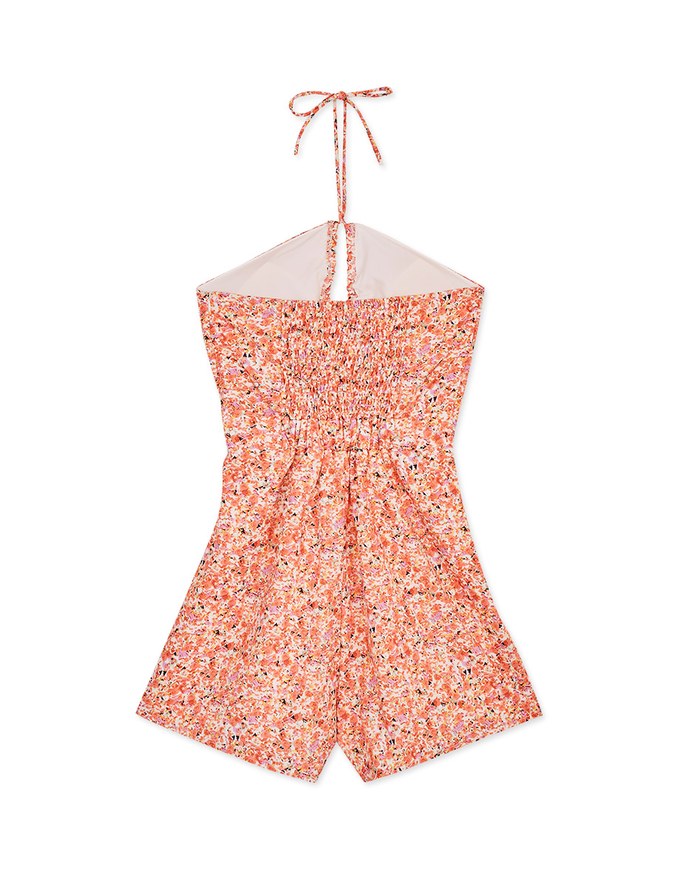 Floral Hollow Strap Jumpsuit(With Padding)