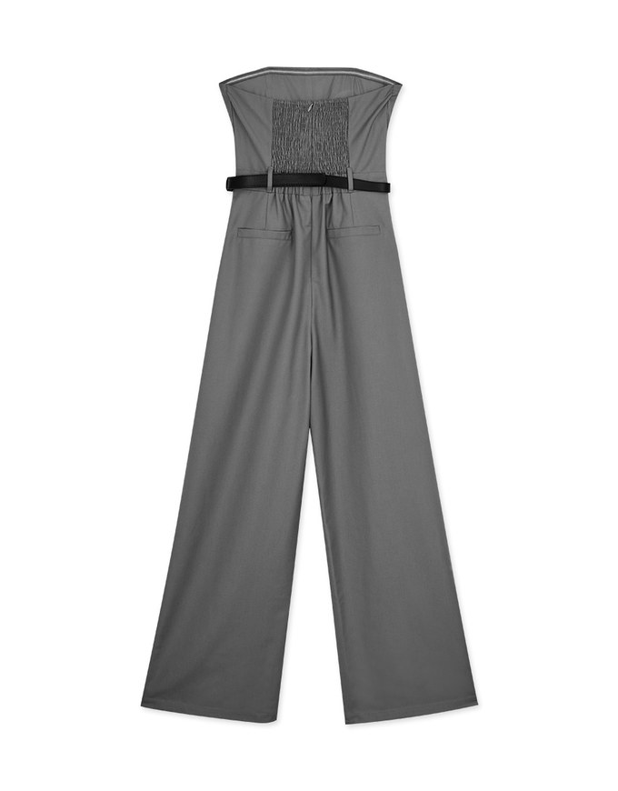 Flat Cut Jumpsuit (With Padding And Belt)